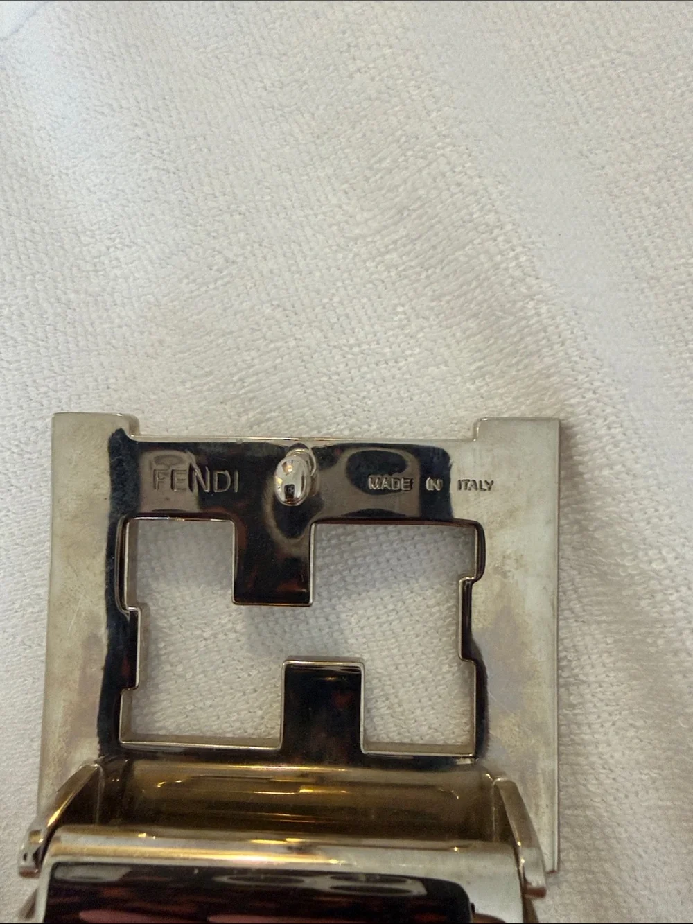 Fendi Black Leather Belt with Silver F-Logo Buckle